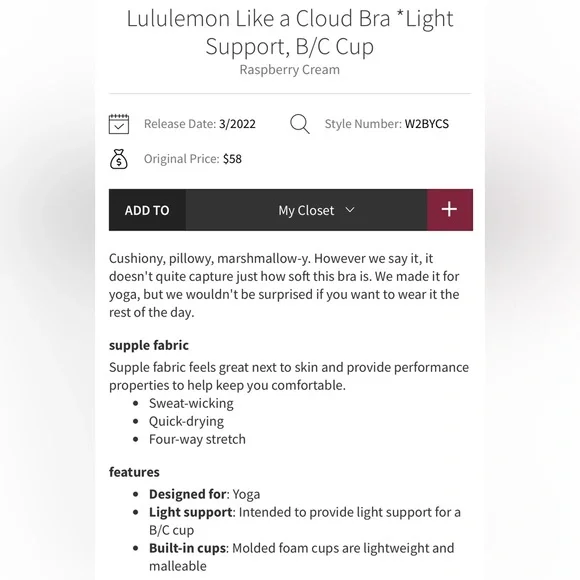 Lululemon Like a Cloud Bra size 8 - Picture 6 of 6